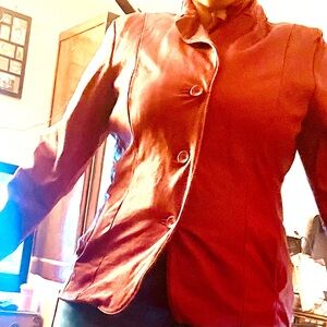 Red Siena size 14 leather jacket